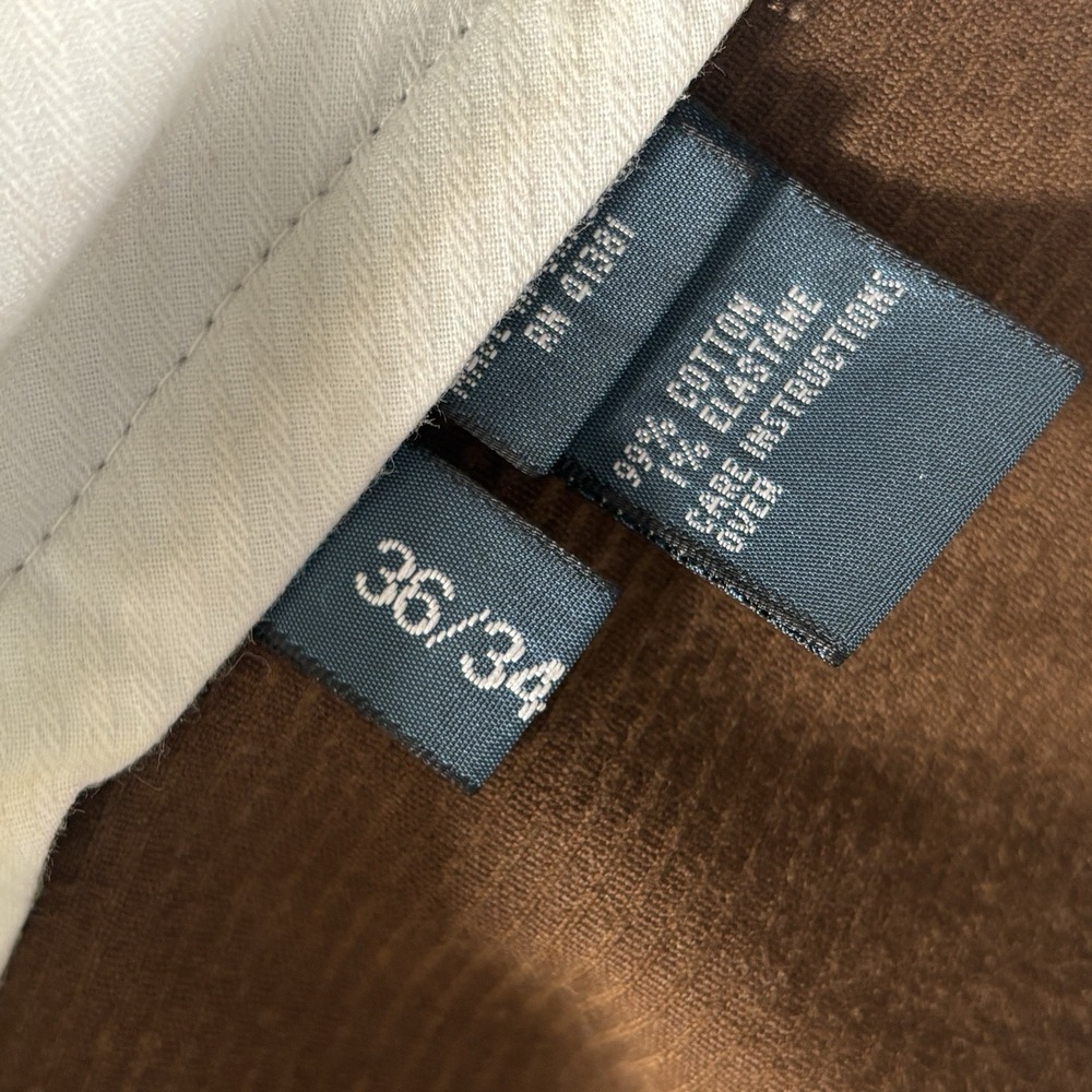 Polo Ralph Lauren Corduroy Pants Men 36x34 (inseam 33) Brown Classic Fit Stretch - Picture 9 of 14